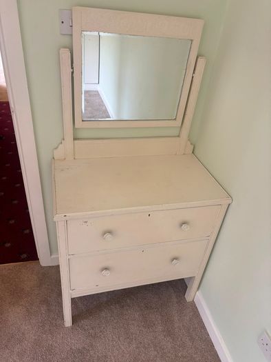 Vintage Painted Dressing Table / Chest of Drawers with Mirror