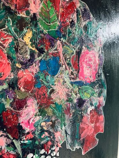 Large Original Floral Painting Contemporary Art Modern Irish abstract art Framed