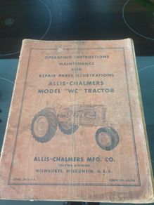 Allis - chalmers model " WC " tractor manual