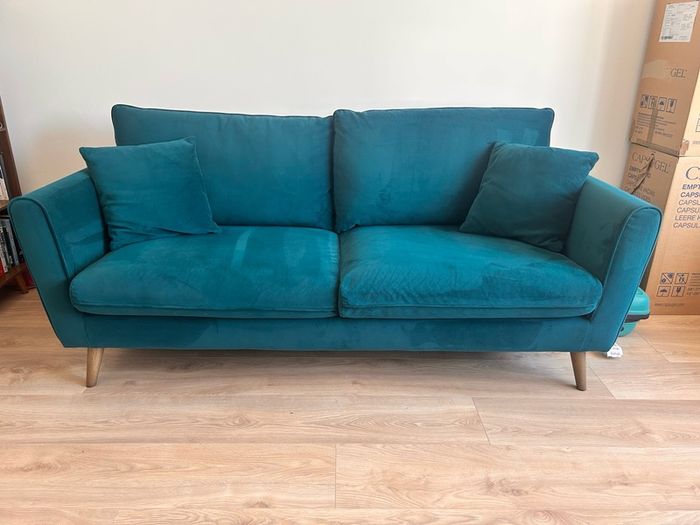 Ivy Dark Teal Velvet 3-Seater Sofa