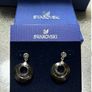 Swarovski Smokey Crystal Dangle Pierced Earrings Dazzling Image 2