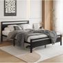 5ft King Bed Frame with Wooden Headboard,Heavy Duty Metal Platform Bed Frame King Bed Base No Box Spring Needed,Metal Slats Support Underbed Storage Space,Black,150x200cm Image 6