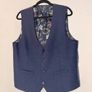 Kenton luxury tailoring 3 piece wedding suit in navy Image 4