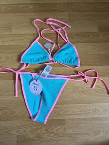 Hunza G Aqua & pink bikini NEW WITH TAGS