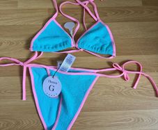 Hunza G Aqua & pink bikini NEW WITH TAGS