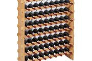 72 Bottle Stackable Modular Wine Rack, 8-Tier, Floor Freestanding Wine Storage Rack, Sturdy Wines Holder Display Shelf, Wobble-Free Shelves, Easy Assembly, for Kitchen, Cellar, and Bar, Natural
