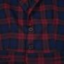 Zara Burgundy Red & Navy Blue Tartan Plaid Tailored Blazer Jacket Size L Image 4