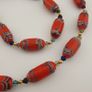 Antique Venetian Style Orange Trade Beads Necklace Image 2