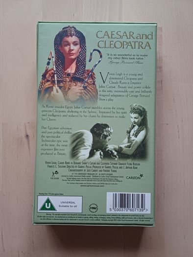 Caesar and Cleopatra VHS Movie (Vivien Leigh, Claude Rains, George Bernard Shaw)
