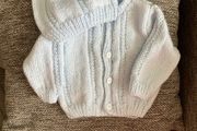 Blue cardigan and hat 0to3mths