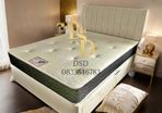 4ft Cream Fabric Bed and Mattress