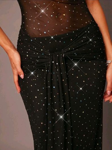 Elegant glitter drop shoulders party dress, size 10