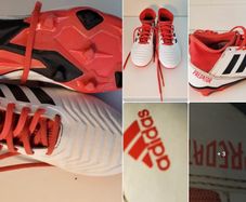 Adidas Predator Kids White Red Firm Ground Football Boots UK 2.5