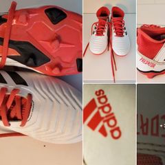 Adidas Predator Kids White Red Firm Ground Football Boots UK 2.5