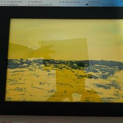 Yellow abstract landscape painting