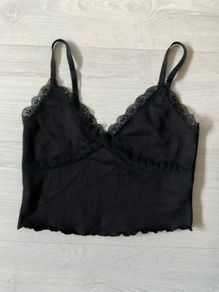 Black H&M Cami Lace Trim Top