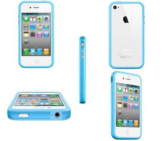 iPhone 4/ 4S Bumper Case Hard Plastic Rubber with Metal Buttons for Apple Iphone 4/4S Free Screen Protector Front Back