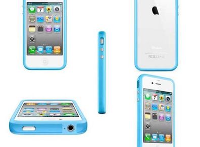 iPhone 4/ 4S Bumper Case Hard Plastic Rubber with Metal Buttons for Apple Iphone 4/4S Free Screen Protector Front Back