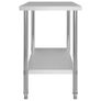 Kitchen Work Table with Overshelf Stainless Steel Image 6