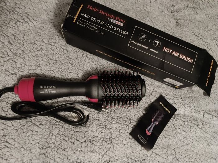 straightener, curler, hair drier brush bundle
