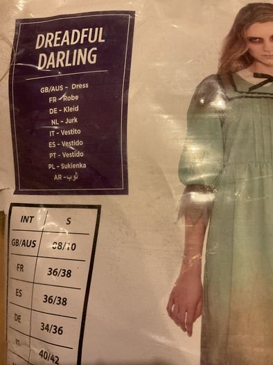 Dreadful Darling Halloween costume size S (8-10) Brand New