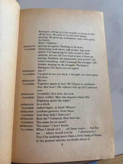 Waiting for Godot by Samuel Beckett Vintage Edition 1977
