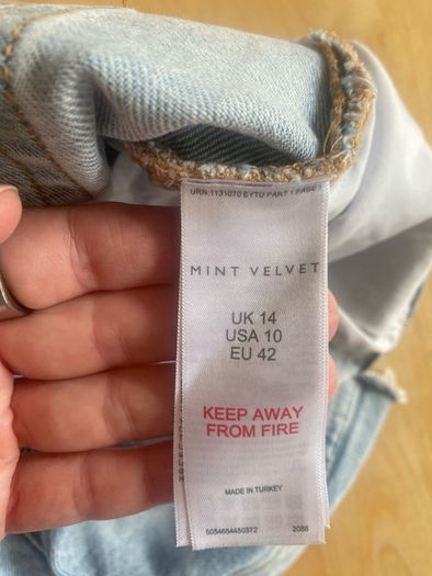 Mint Velvet denim shorts size 14UK