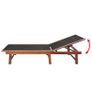 Sun Lounger Solid Acacia Wood and Textilene Image 2