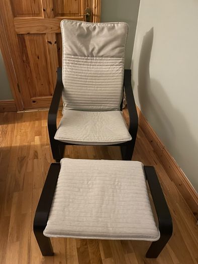 IKEA Poang armchair and footrest for sale.