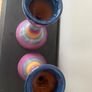 Set of Two beautiful tall coloured ceramic signed candle holders Image 5
