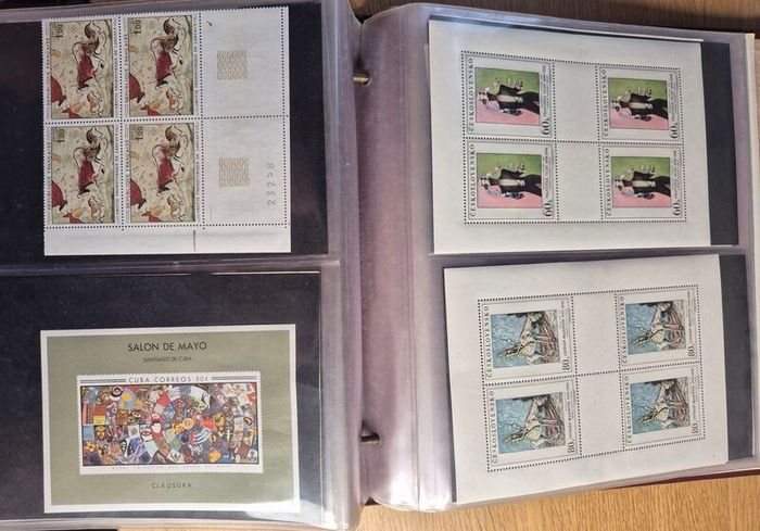 Stamp, cover album. France, Czechoslovakia, Hungary , Cuba, Spain, Paraguay, EU