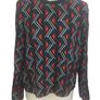Ladies Nosiy May Green Red Bold Print Blouse Size Small Uk 10 Image 3