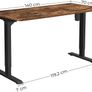 Electric Desk, Height-Adjustable, Desk Stand, Table Frame with Motor, 120 x 60 x (73-114) cm, Steel, Vintage Brown/Black, Image 3