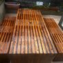Teak table and benches. Image 2