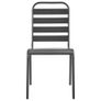 Outdoor Chairs 4 pcs Slatted Design Steel Dark Grey Image 6