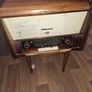 Large Antique Valve Radio and Record Player with Magic Eye, Beautiful Furniture, Collection Only. I got channels on the radio Image 2