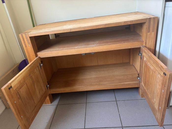 Solid oak TV unit