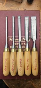 Robert Sorby gilt edge chisel set, boxed