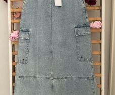 NWT sisters point premium brand combat inspired long denim skirt small 10/12