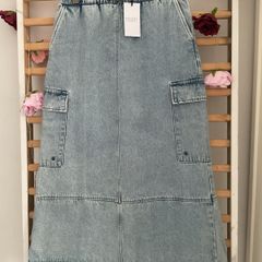 NWT sisters point premium brand combat inspired long denim skirt small 10/12