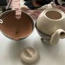 Rare Vintage Art Deco Teapot Silver Chrome Insulated Ceramic Tea Pot Image 4