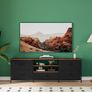 TV Stand Cabinet, TV Unit TV Console Table with 5 Drawers Storage Organizers, Entertainment Center with Open Shelf for Living Room, Bedroom (Black) Image 2