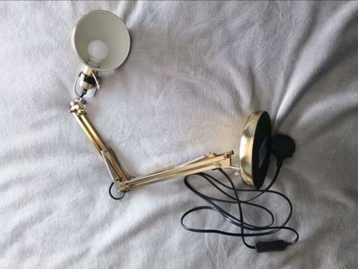 Brass yellow desk lamp