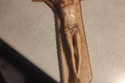 Vintage 1950s Jesus Christ Crucifix painted celluloid  15 3/4 INCHES