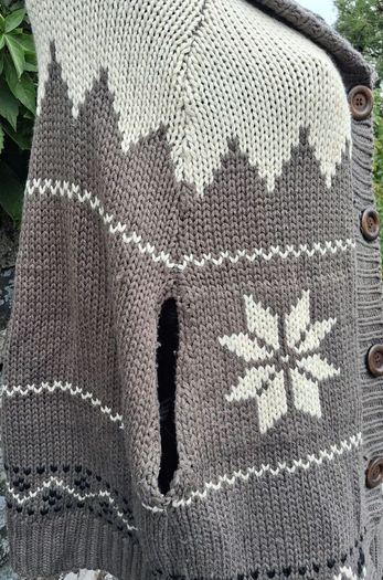 Atmosphere - Nordic Fair Isle Chunky Knit Cape Cardigan