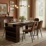 Set of 6, Upholstered Kitchen & Dining Room Chairs with Comfortable Padded Seat (Faux Suede, Brown) Image 7
