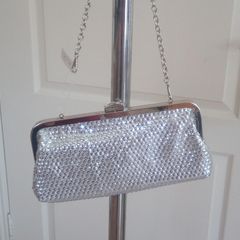 New Aldo Silver Clutch Bag