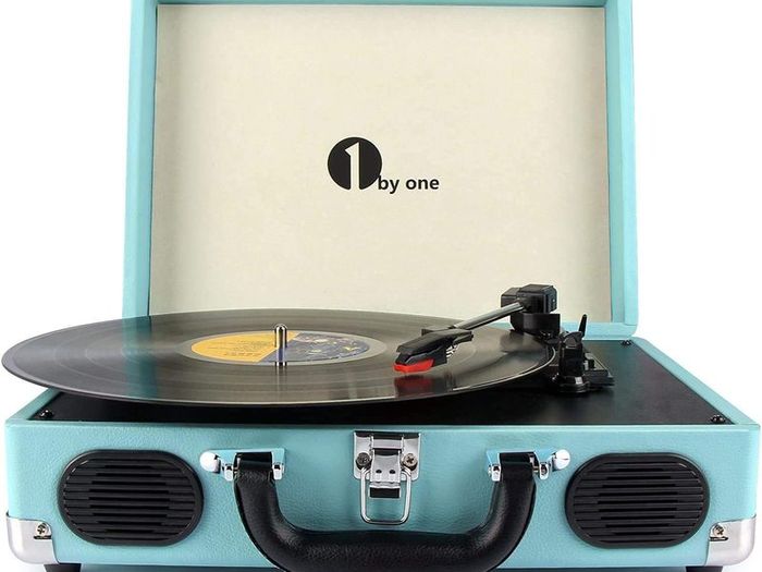 Belt-Drive 3-Speed Portable Record Player Bluetooth Vinyl Turntable with Built in