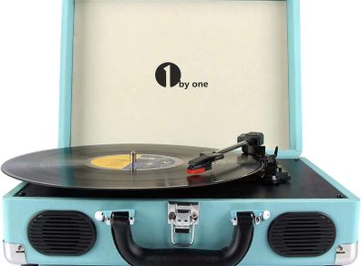Belt-Drive 3-Speed Portable Record Player Bluetooth Vinyl Turntable with Built in
