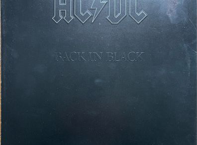 AC/DC Original Irish 1980 release of the iconic Back in Black music vinyl record in vg+ condition